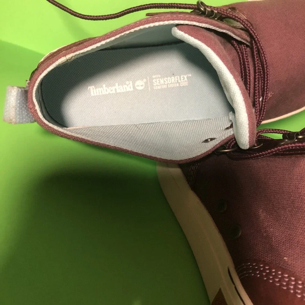 Timberland Chukka Bootie 8.5 Amherst Women's Canvas Sensor Flex Maroon